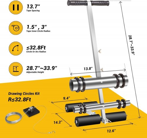 LINE STRIPING MACHINE WITH DRAWING CIRCLE KIT FOR DRIVEWAY / BASKETBALL COURTS - BLACK/SILVER (MODEL: ‎JDHXJ108774) image 2