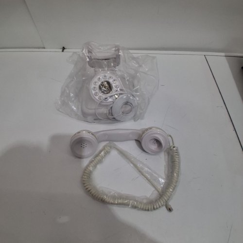 ANTIQUE VINTAGE LANDLINE TELEPHONE - 14.5" - WHITE (MODEL: MS-302) image 3
