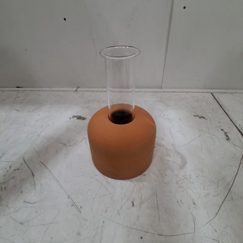 THRESHOLD GLASS TERRACOTTA TERRARIUM - 6" X 6" X 9" - TERRACOTTA (ITEM: 084-09-5665) image 2