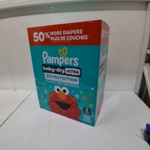 184PK PAMPERS BABY DRY ULTRA FRAGRANCE FREE 3X PROTECTION - SIZE 2 image 2