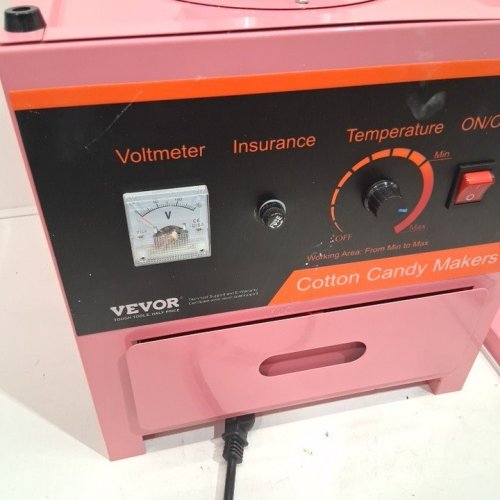 COMMERCIAL COTTON CANDY MACHINE WITH STAINLESS STEEL BOWL, SUGAR SCOOP, AND DRAWER - 1000W - PINK/BLACK (MODEL: ‎COTTON CANDY 1000) image 6