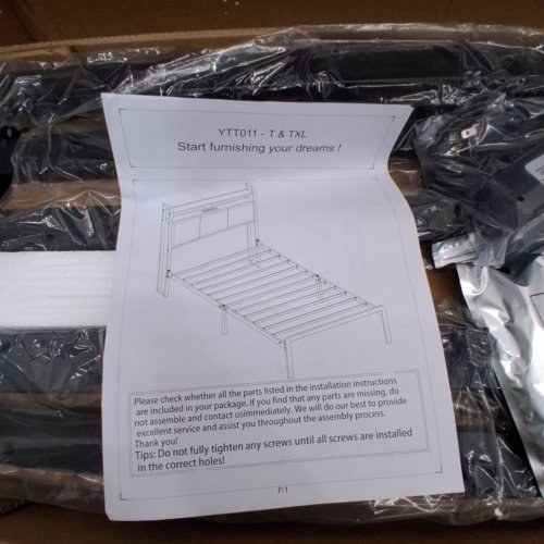 LED METAL PLATFORM BED FRAME WITH HEADBOARD - 11.3" - TWIN XL (MODEL:YTT011) image 4