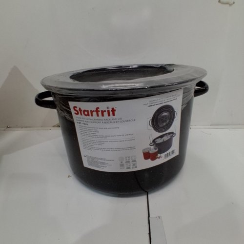 STARFRIT STOCK POT WITH CANNING RACK & LID - 13QT - BLACK image 2