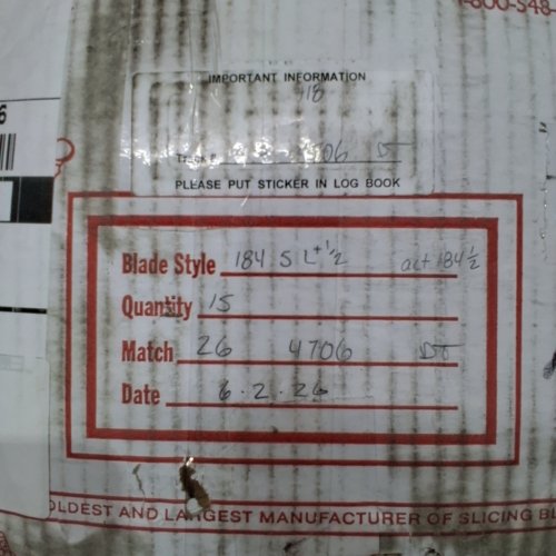 BETTENDORF STANFORD INC. INDUSTRIAL SLICING BLADES - 5FT 1/2" - BLACK (MODEL: 184) image 3
