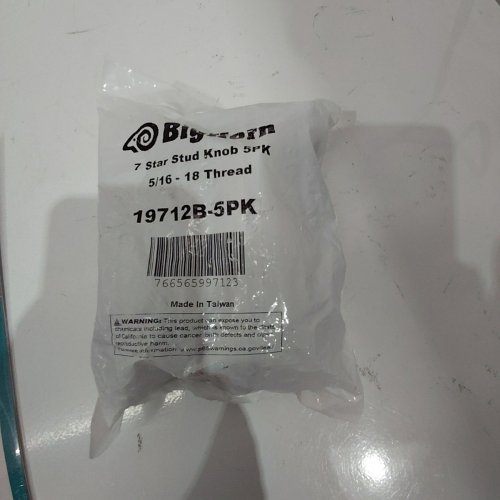 5PK BIG HORN 7 STAR STUD KNOB - 5/16-18 THREAD - BLACK (ITEM: 19712B-5PK) image 2
