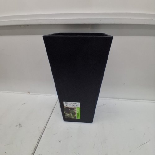 TIERRA VERDE RETANGULAR SONATA PLANTER WITH PLUG FOR INDOOR USE - 10.3" X 10.3" X 20" - SLATE/BLACK (MODEL: MT5100066CM) image 2