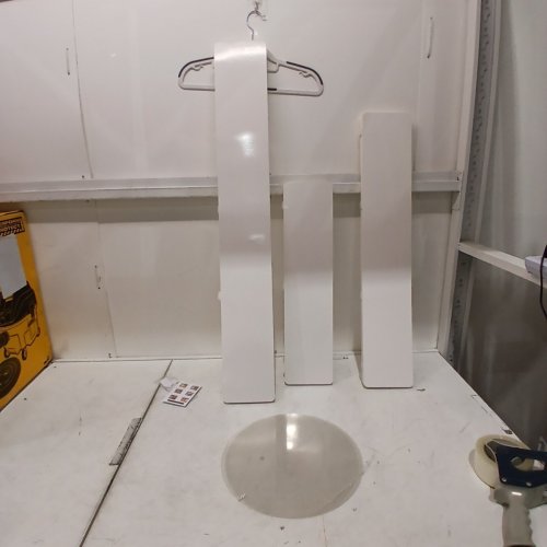 3PC ACIDEA PORTABLE WHITE CYLINDER STANDS - 29" - 34" - WHITE image 2