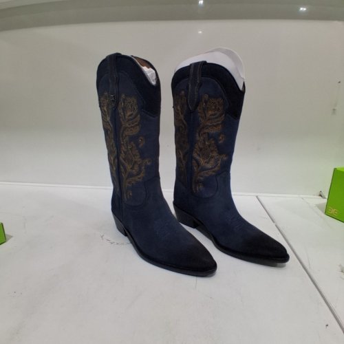 WOMEN'S SAM EDELMAN RUE WESTERN BOOT - 6 - BLUE DENIM/SUEDE (STYLE: J6444M1400) image 3