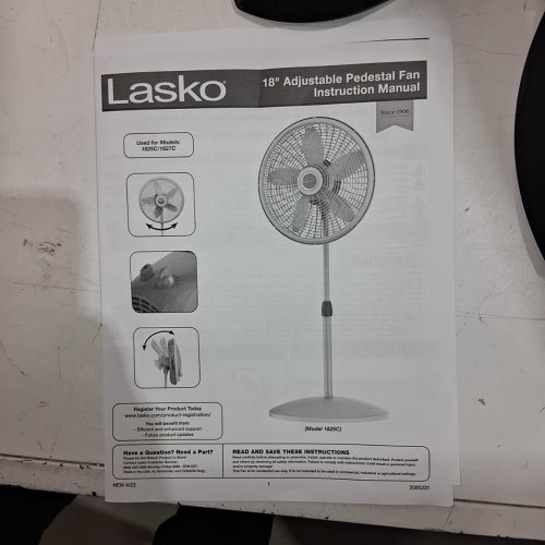 LASKO 1827 ADJUSTABLE ELEGANCE AND PERFORMANCE PEDESTAL FAN - BLACK - 18" image 4
