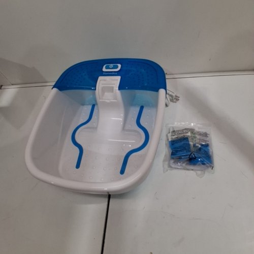 HOMEDICS BUBBLE BLISS DELUXE MASSGING FOOT SPA WITH HEAT SPLASH GUARD AND RAISED NODES - WHITE/BLUE (MODEL: FB-50) image 3