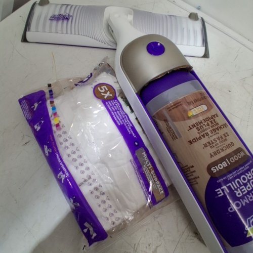 SWIFFER POWERMOP WOOD MOP KIT FOR WOOD FLOOR CLEANING - KIT INCLUDES POWERMOP, 2 MOPPING PAD REFILLS, 1 QUICKDRY FLOOR CLEANING SOLUTION image 3