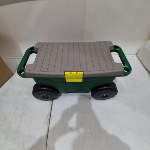 PURE GARDEN GARDEN STORAGE CART AND SCOOTER WITH SEAT - GREEN image 3