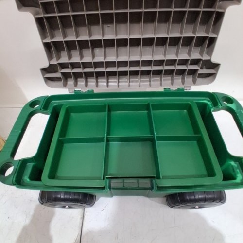 PURE GARDEN GARDEN STORAGE CART AND SCOOTER WITH SEAT - GREEN image 5