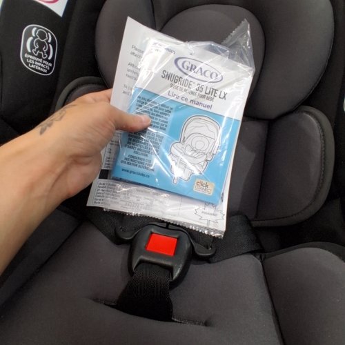 GRACO SNUGRIDE 35 LITE LX INFANT CAR SEAT - 4-35LBS CAPACITY - GOTHAM FASHION BLACK/GREY (MODEL: 2143034) image 4