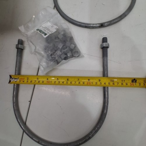 12PK GALVANIZED STEEL U-BOLT WITH NUTS - 11" X 10" - SILVER image 5