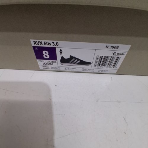 WOMEN'S ADIDAS RUN 60S 3.0 SHOES - 8 - BLACK/WHITE - (STYLE: JI4989/5633009) image 2