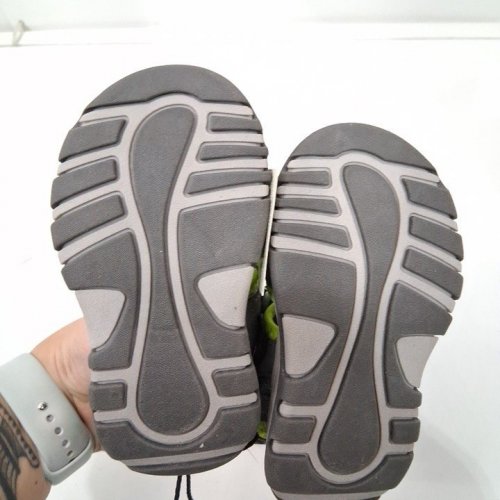 BOY'S GEORGE SANDALS - SIZE 6 - GREY/GREEN image 4