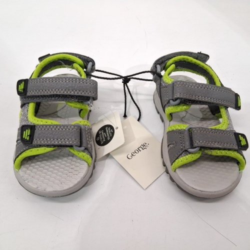BOY'S GEORGE SANDALS - SIZE 6 - GREY/GREEN image 5