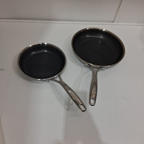 2PC HENCKELS HONEYCOMB PARADIGM FRY PAN SET - 8"/10" - STAINLESS STEEL image 2