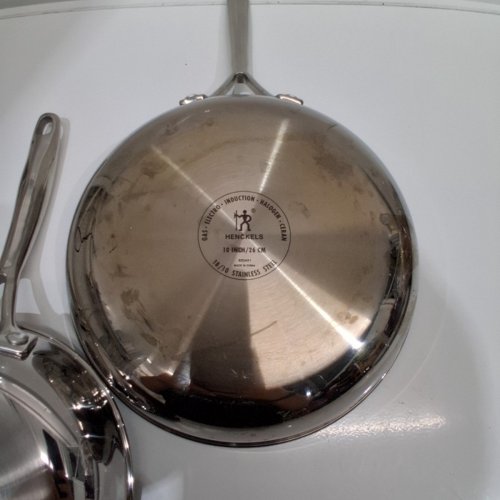 2PC HENCKELS HONEYCOMB PARADIGM FRY PAN SET - 8"/10" - STAINLESS STEEL image 3