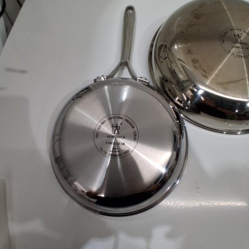 2PC HENCKELS HONEYCOMB PARADIGM FRY PAN SET - 8"/10" - STAINLESS STEEL image 4