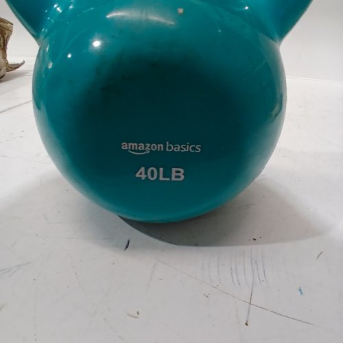 AMAZON BASICS CAST IRON KETTLE BELL - 40 LBS - TEAL image 2