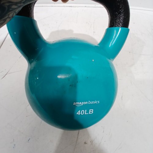 AMAZON BASICS CAST IRON KETTLE BELL - 40 LBS - TEAL image 4