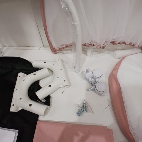 PORTABLE BABY BASSINET WITH MESH COVER AND UNDER STORAGE - 35" X 21" X 35" - PINK (MODEL: B6) image 3