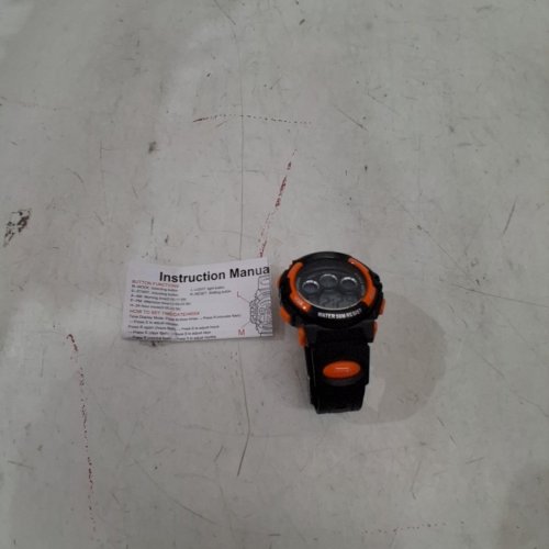 KIDS EDILLAS DIGITAL WATCH - 1.75", 7 LED COLOURED LIGHTS, 50M WATERPROOF, STOPWATCH, ALARM CLOCK - ORANGE/BLACK image 4