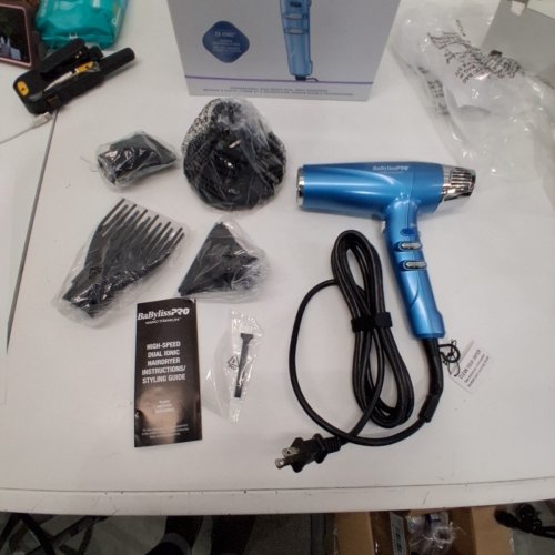 BABYLISSPRO NANO TITANIUM HAIRDRYER WITH 4 ATTACHMENTS - 1700W - BLUE/SILVER (MODEL: BNT9100C) image 2