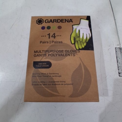 14PR GARDENA LATEX-COATED MULTIPURPOSE WORK & GARDENING GLOVES - ONE SIZE FITS MANY - MULTI-COLOUR (MODEL: 1852515) image 3