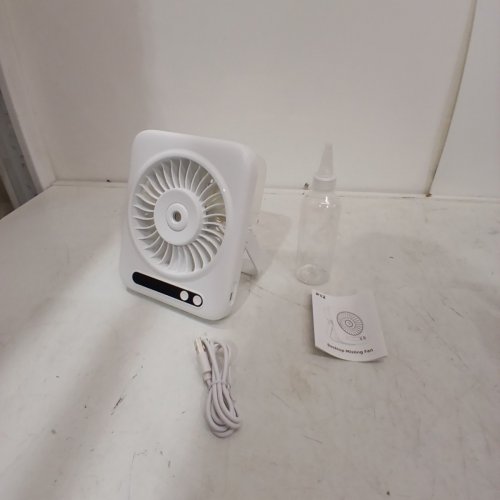 MINI USB POWERED DESKTOP MISTING FAN - 6000 MAH - WHITE (MODEL: P12) image 3