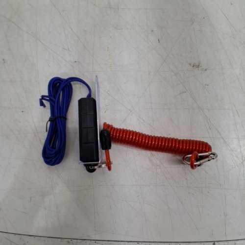 TRAILER BREAKAWAY SWITCH COILED CABLE WITH ELECTRIC BRAKES - 6FT - RED/BLUE image 2