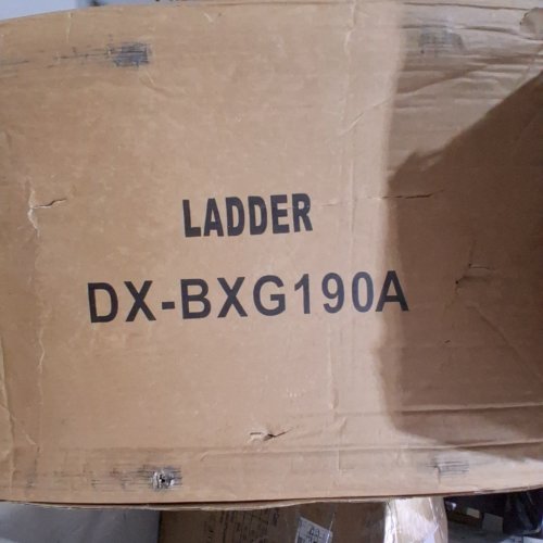 EFAN A-FRAME TELESCOPING STAINLESS STEEL LADDER WITH SUPPORT BAR -12.5FT- SILVER/BLACK (MODEL: DX-BXG190A) image 2