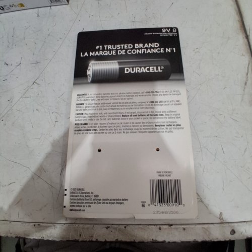 8PK DURACELL LONG LASTING POWER COPPERTOP ALKALINE 9V BATTERIES - (MODEL: 1023054). image 3