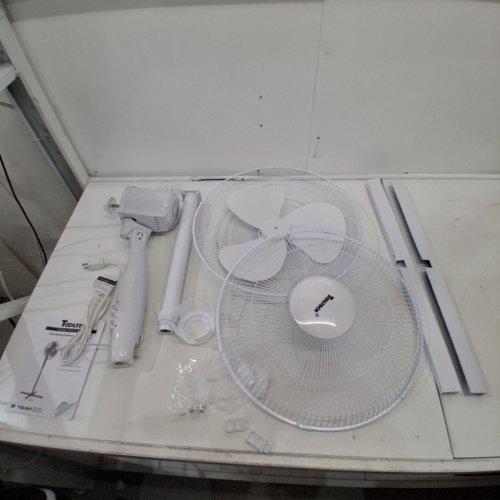 TOOLTECH 3-SPEED OSCILLATING PEDESTAL FAN - 16" - WHITE (MODEL: 100077) image 3