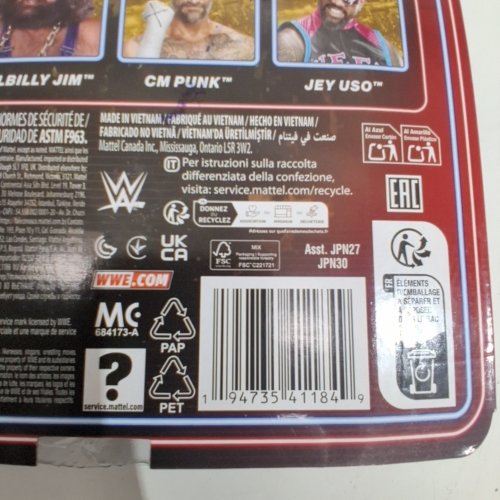 MATTEL WWE CM PUNK WITH CHAIR MAIN EVENT SERIES 1 WRESTLING ACTION FIGURE (MODEL: JPN30) image 2