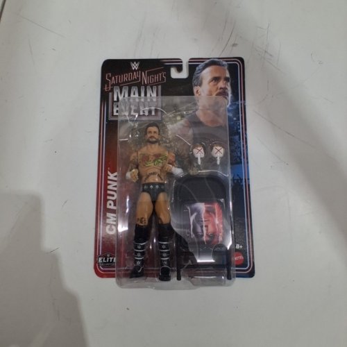 MATTEL WWE CM PUNK WITH CHAIR MAIN EVENT SERIES 1 WRESTLING ACTION FIGURE (MODEL: JPN30) image 3
