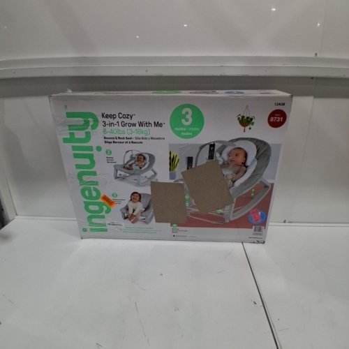 INGENUITY KEEP COZY 3-IN-1 GROW WITH ME VIBRATING BABY BOUNCER SEAT & ROCKER - 6-40LBS - WEAVER/GREY/WHITE (MODEL: 8731) image 3