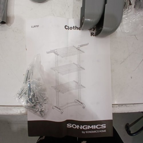SONGMICS CLOTHES FOLDABLE DRYING RACK STAND 4-TIER WITH 360° SWIVEL CASTERS - 25" X 50" X 68"- DOVE GREY (MODEL: ULLR701G01V2) image 4
