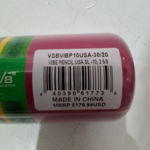 VICTUS VIBE PENCIL YOUTH BASEBALL BAT - 2 5/8" BARREL - MINUS 10 DROP - 30" - 20 OZ (MODEL: VSBVIBP10USA-29/19) image 2