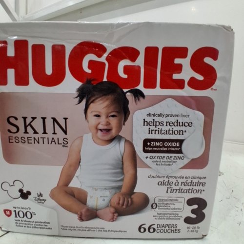 66PK HUGGIES SKIN ESSENTIALS BABY DIAPERS - SIZE 3 image 3