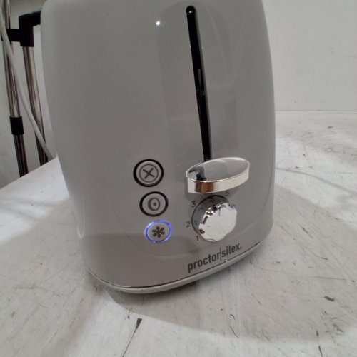 PROCTOR SILEX COMPACT 2-SLICE WIDE SLOT TOASTER - 10" X 7" X 7" - WHITE - (MODEL: 22660) image 4