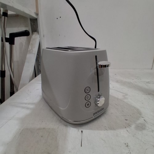 PROCTOR SILEX COMPACT 2-SLICE WIDE SLOT TOASTER - 10" X 7" X 7" - WHITE - (MODEL: 22660) image 3