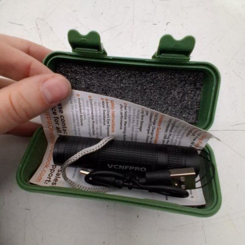 RECHARGEABLE LED EGG CANDLER FLASHLIGHT WITH CASE - BLACK image 2