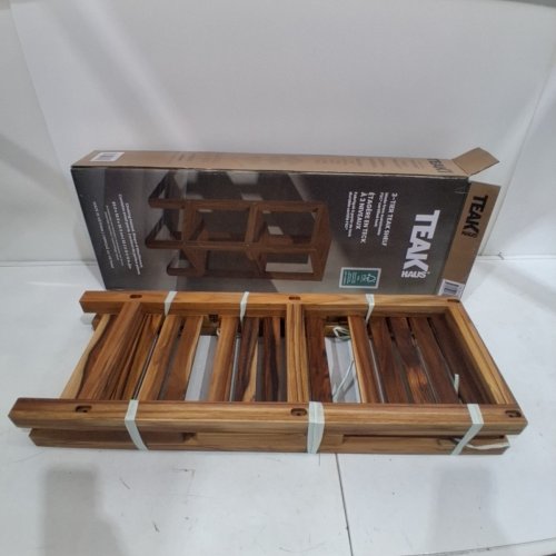 TEAKHAUS TEAK WOOD SHELF, 3-TIER, 32.3" X 12" - BROWN (MODEL:1971772) image 2