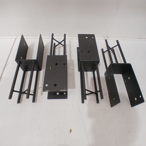 4PK HEAVY DUTY U-SHAPED FENCE POST HOLDER BRACKET - 4" X 4" - DARK GREY image 8