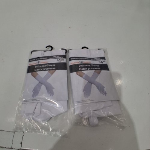 2PK WAY TO CELEBRATE! PRINCESS GLOVES - ONE SIZE FITS MOST - WHITE image 2