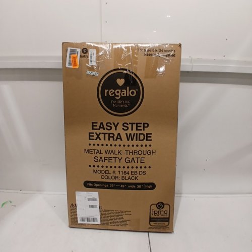 REGALO EASY STEP EXTRA WIDE SAFETY GATE - 29-49"X 30" - BLACK (MODEL:1164 EB DS) image 4