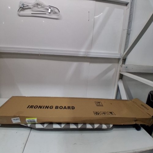 PETIARKIT FOLDABLE IRONING BOARD WITH HEAT RESISTANT COVER AND STEAM IRON REST - 11.4" X 31.9" - BROWN / WHITE image 3